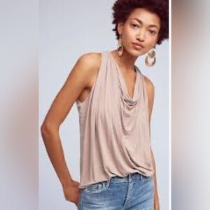Elegant Tan Women's Drape Top